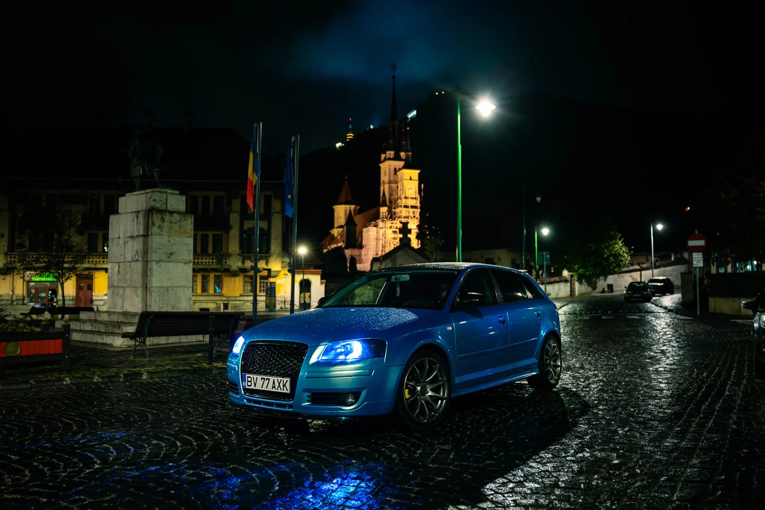 Audi A3 sub lumini nocturne fotograf auto sedinta foto masini Brasov Crudu Alexandru CA Photography