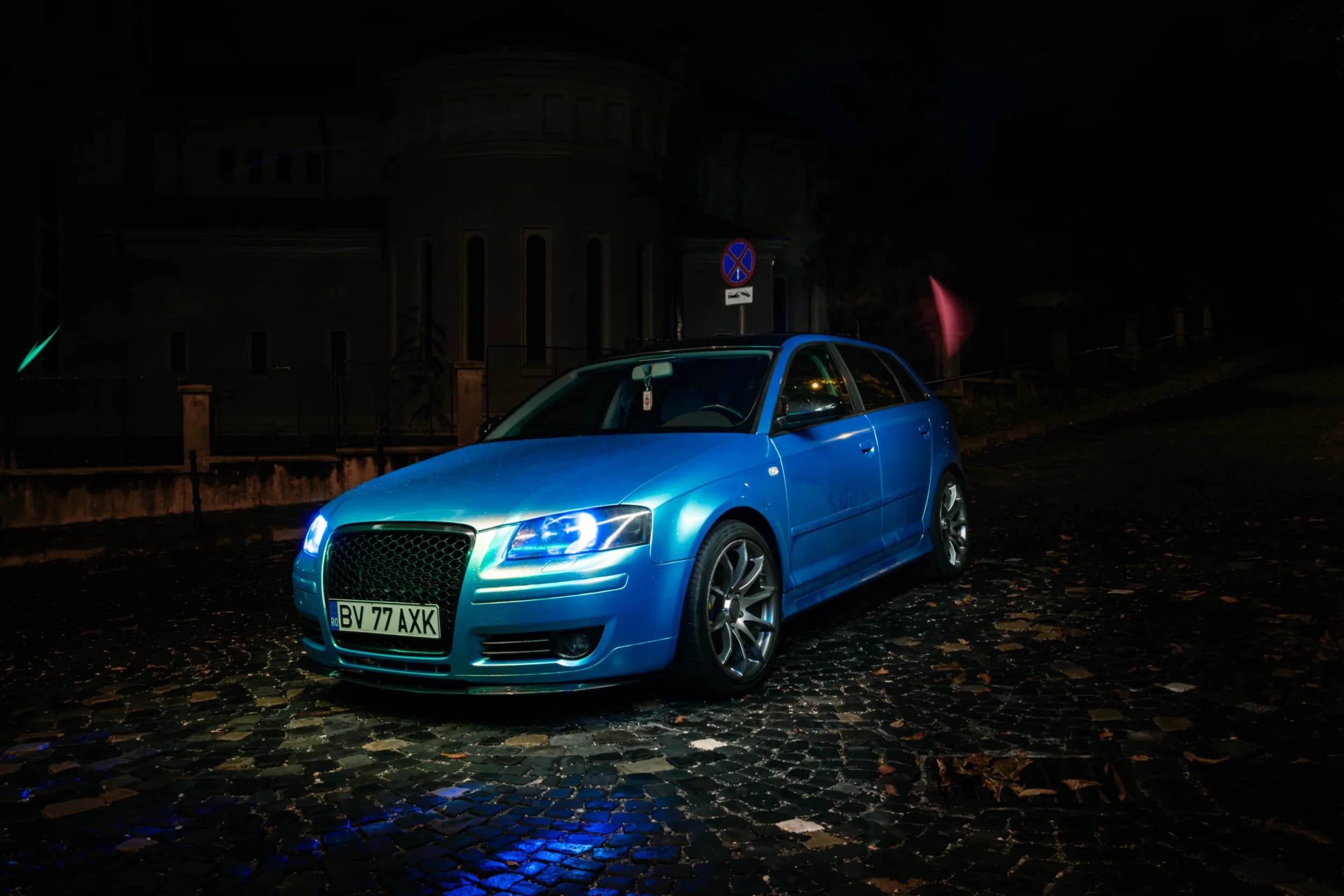 Audi pe strada noaptea fotograf auto sedinta foto masini Brasov Crudu Alexandru CA Photography