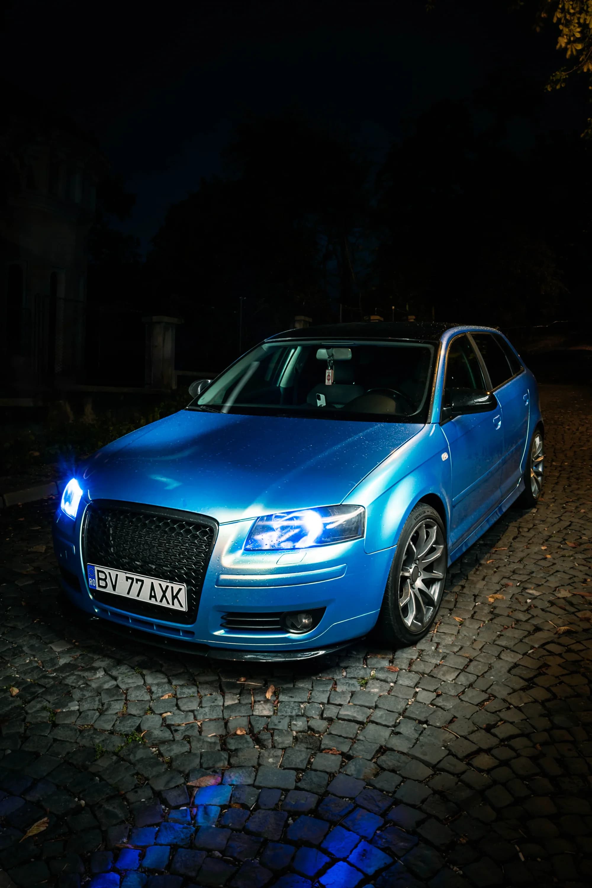 Audi A3 albastru noaptea fotograf auto sedinta foto masini Brasov Crudu Alexandru CA Photography