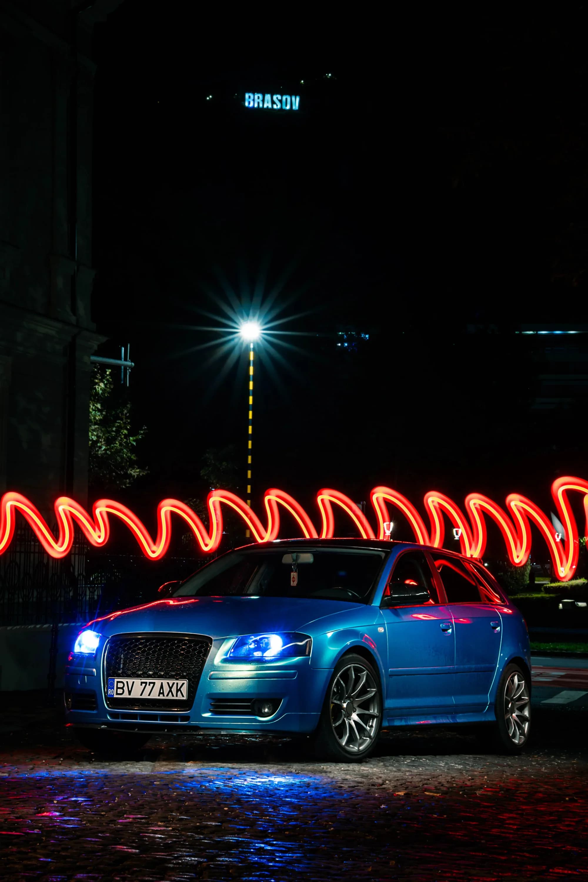 Audi S3 noaptea cu lumini fotograf auto sedinta foto masini Brasov Crudu Alexandru CA Photography